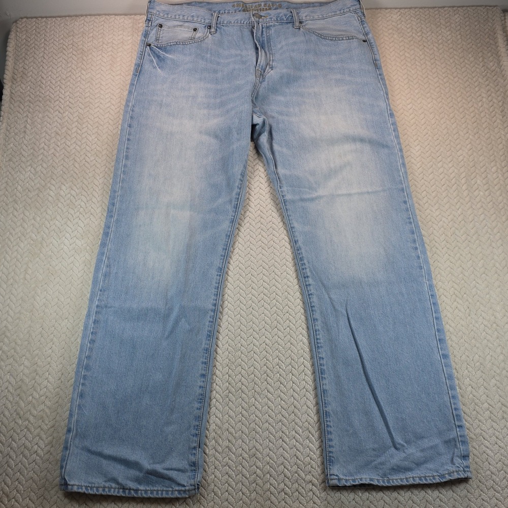 American Eagle Outfitters Loose Fit Light Wash Denim Jeans Mens 40x34 Blue
